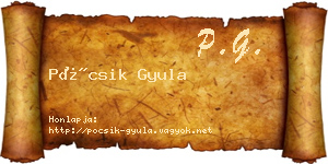 Pócsik Gyula névjegykártya