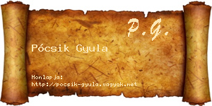 Pócsik Gyula névjegykártya